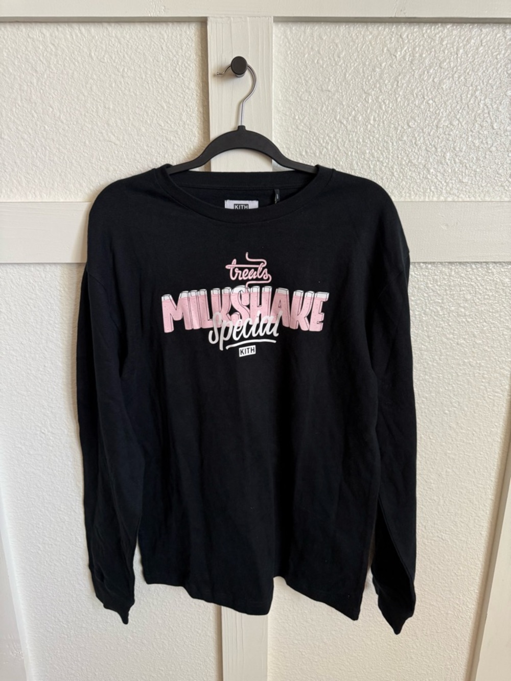 NWT Kith Black Long Sleeve Tee with 'Milkshake Special' Graphic | Size M